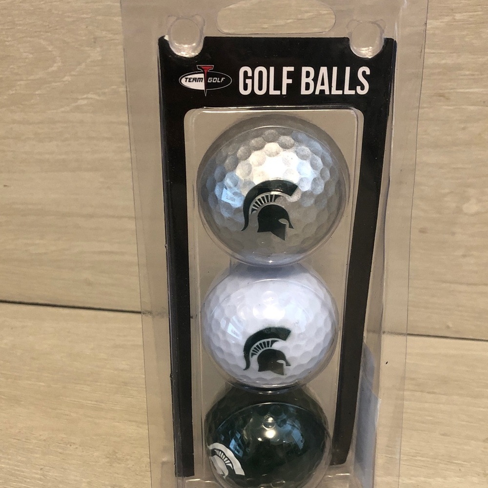 Michigan State Spartans 3 Golf Balls NIB Please Read